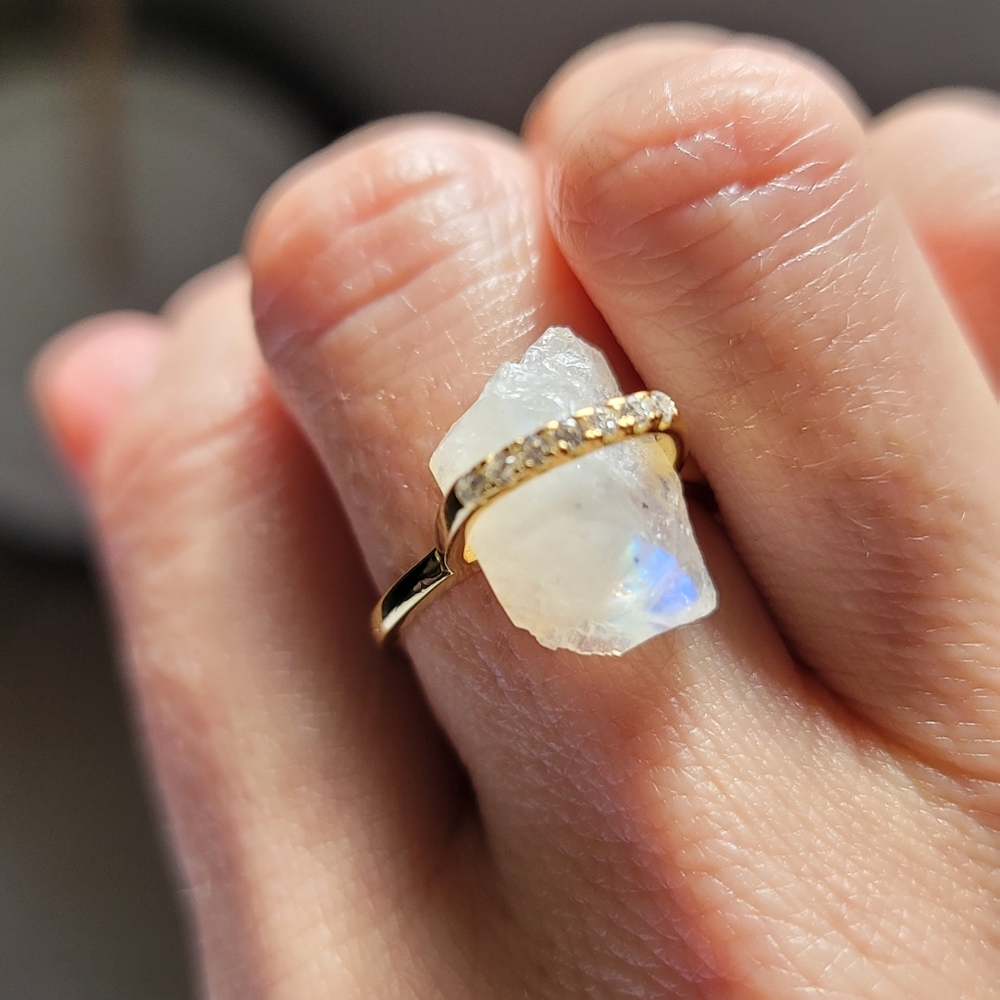 Raw Moonstone Ring